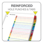 OneStep Printable Table of Contents and Dividers, 26-Tab, A to Z, 11 x 8.5, White, Assorted Tabs, 1 Set