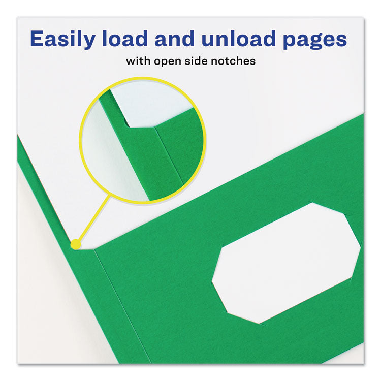 Two-Pocket Folder, 40-Sheet Capacity, 11 X 8.5, Green, 25/box