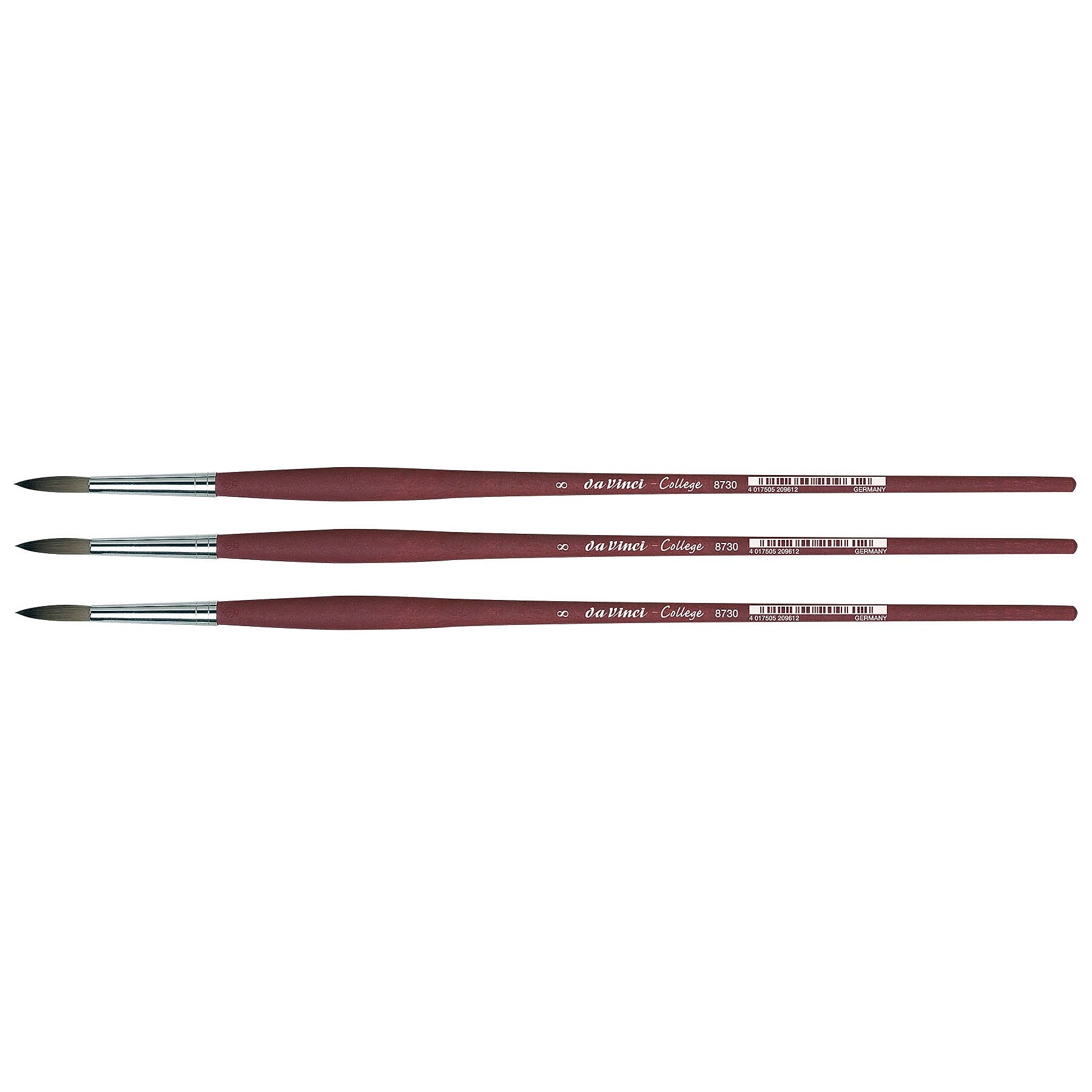 da Vinci COLLEGE Oil and Acrylic Synthetic Student Round Brush, 3 Brushes/Pack (DVXVA87308-3)