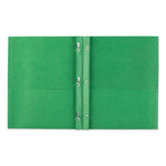 Two-Pocket Folder, Prong Fastener, 0.5" Capacity, 11 X 8.5, Green, 25/box