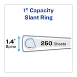 Heavy-Duty Non Stick View Binder With Durahinge And Slant Rings, 3 Rings, 1" Capacity, 11 X 8.5, White, 4/pack