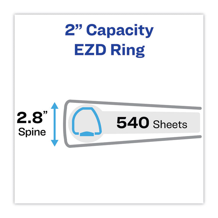 Heavy-Duty Non Stick View Binder With Durahinge And Slant Rings, 3 Rings, 2" Capacity, 11 X 8.5, White, 4/pack