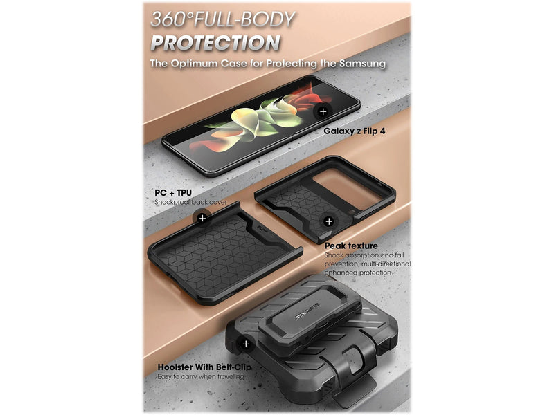 SUPCASE Unicorn Beetle PRO Dark Green Rugged Case for Samsung Galaxy Z Flip4, 5G (SUP-Galaxy2022-ZFlip4-5G-UBPro-Guldan)