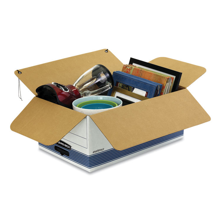 Stor/file Medium-Duty Strength Storage Boxes, Legal Files, 15.25" X 24.13" X 10.75", White/blue, 12/carton