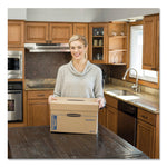 SmoothMove Maximum Strength Moving Boxes, Half Slotted Container (HSC), Medium, 12.25" x 18.5" x 12", Brown/Blue, 8/Pack