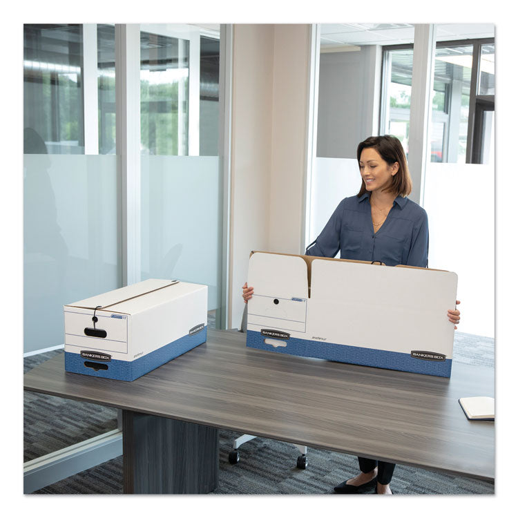 Liberty Heavy-Duty Strength Storage Boxes, Letter Files, 12.25" X 24.13" X 10.75", White/blue, 12/carton