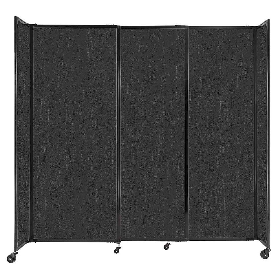 Versare ShieldWall Folding Mobile Room Divider, 82"H x 86"W, Black Fabric (DS1911002-1)