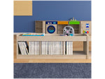 Flash Furniture Bright Beginnings 3-Section Open Storage with Mirrored Top, 16"H x 47.24"W x 13"D, Brown (MK-KE24596-GG)