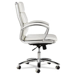 Neratoli, Mid-Back Swivel/Tilt Chair, White Faux Leather, Chrome Frame