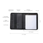 Samsill Professional Leather Padfolio/Notepad, Black (70820)
