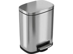 HLS Commercial Stainless Steel Step Trash Can with Hinged Lid, 1.32-Gallon, Silver (HLSS01R)