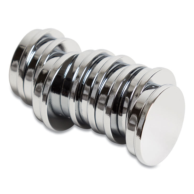 Board Magnets, Circles, 1.25" Diameter, Silver, 10/Pack