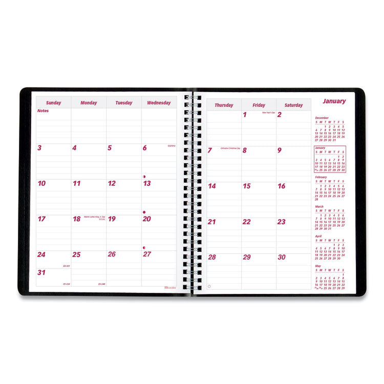 Essential Collection 14-Month Ruled Monthly Planner, 8.88 x 7.13, Black Cover, 14-Month: Dec 2024 to Jan 2026