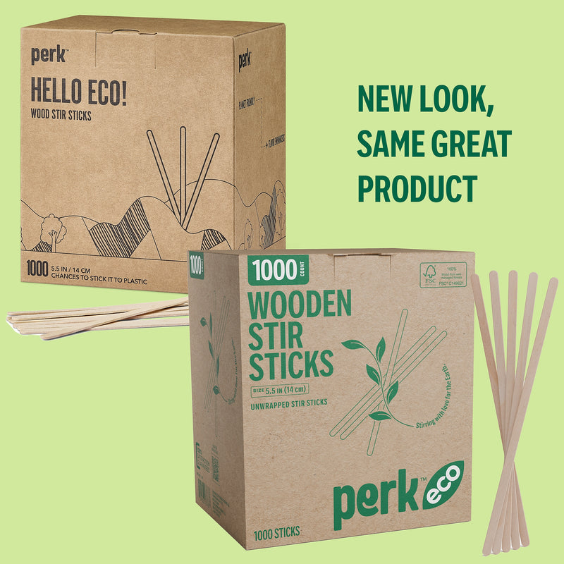 Perk™ Eco Wooden Stirrer, 5.5", 1000/Pack (PK61996)