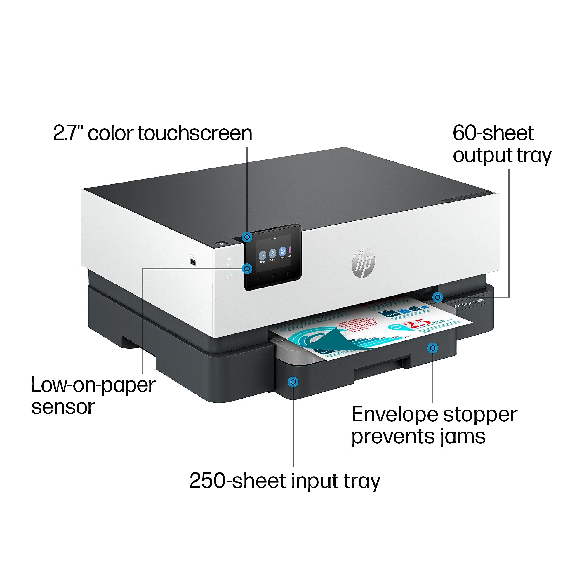 HP OfficeJet Pro 9110b Wireless Color Inkjet Printer, Print Only (5A0S1A)