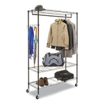 Alera Wire Garment Rack, 5 Hooks, Steel, 48" x 18" x 75", Black (GR354818BL)
