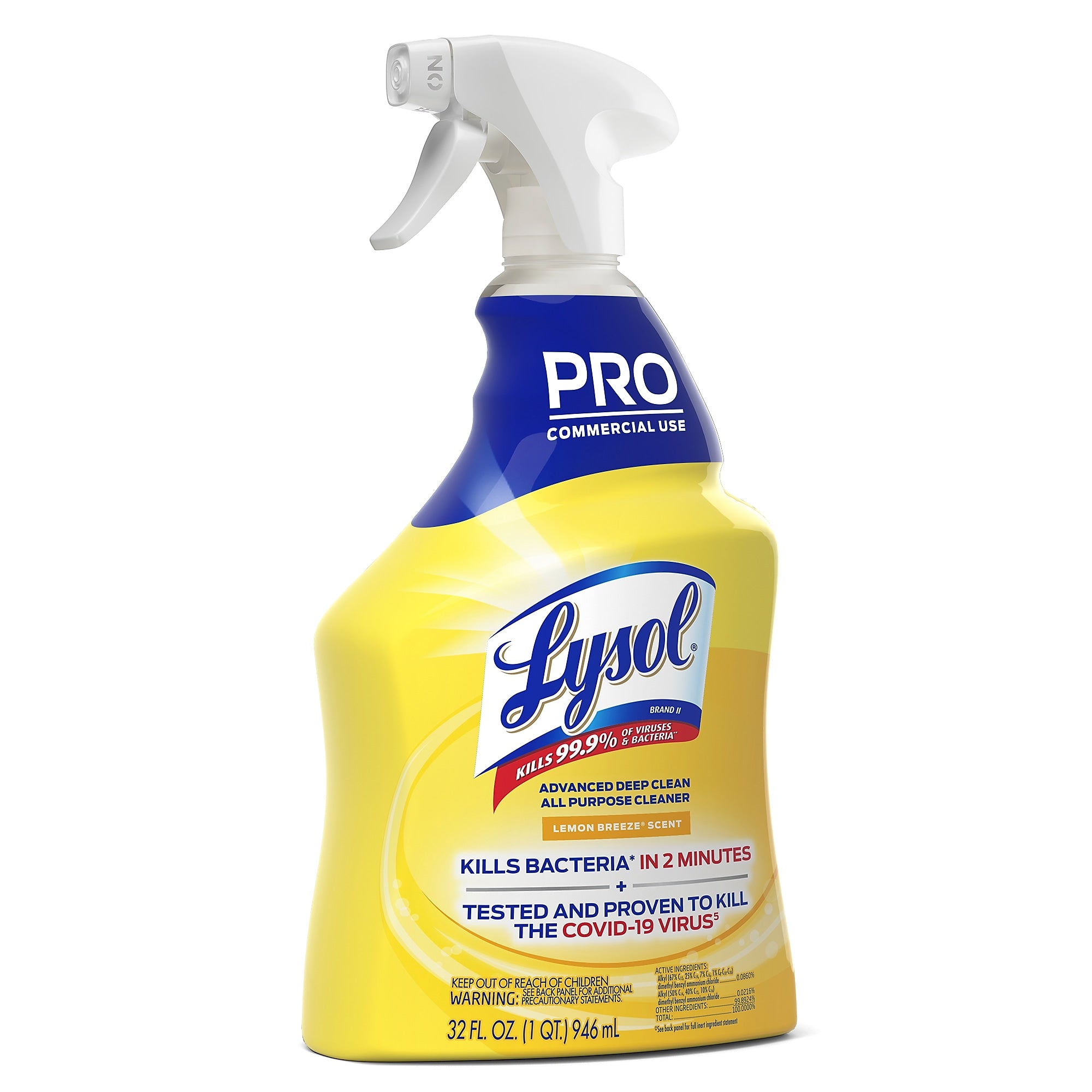Lysol Professional Advanced Deep Clean Disinfecting All Purpose Cleaner Degreaser, Lemon Breeze Scent, 32 oz. (1920000351)