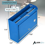 AdirOffice Steel Multipurpose Interoffice Mailbox Drop Box, Medium, Blue (631-02-BLU-PKG)