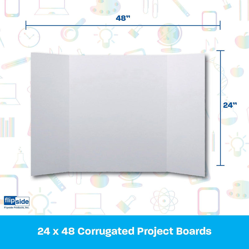 Flipside Corrugated Project Board, 2' x 4', White, 24/Carton (30022-24)