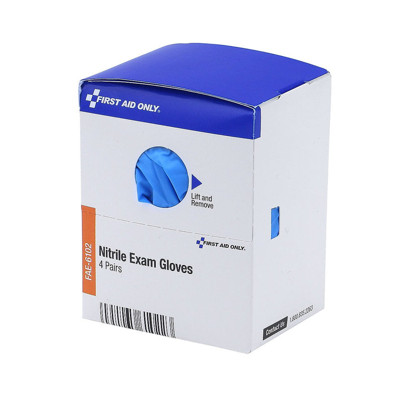 First Aid Only SmartCompliance, Refill, Powder Free Nitrile Exam Gloves, Latex Free, Large, 8/Box (FAE-6102)