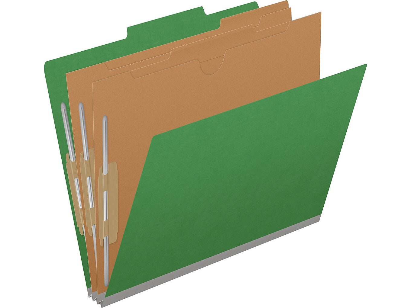 Medical Arts Press Pressboard Classification Folder, 2-Dividers, 2" Expansion, Letter Size, Moss Green, 10/Box