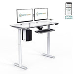 VersaDesk PowerLift 72"W Electric Rectangular Adjustable Standing Desk, Black (PLSDR7230-BB-APP )