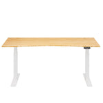FlexiSpot E7COMMERCIAL 72''W Electric Adjustable Bamboo Standing Desk, Bamboo/White (E7WCOMCR7230LBZB)