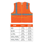 Ergodyne GloWear 8210Z High Visibility Sleeveless Safety Vest, ANSI Class R2, Orange, 4X/5X (21049)