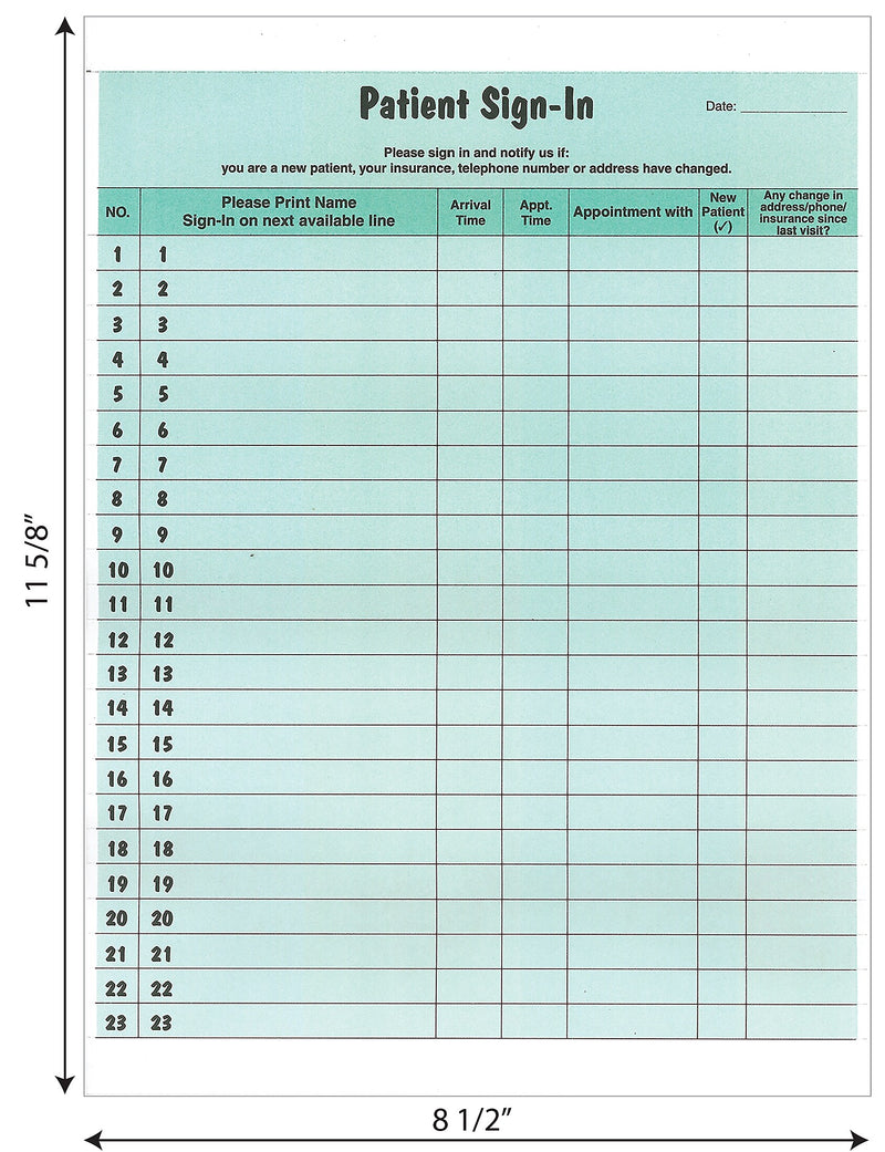 Tabbies Patient Sign-In Sheets, 3-Part, 125/Pack (TAB14532)
