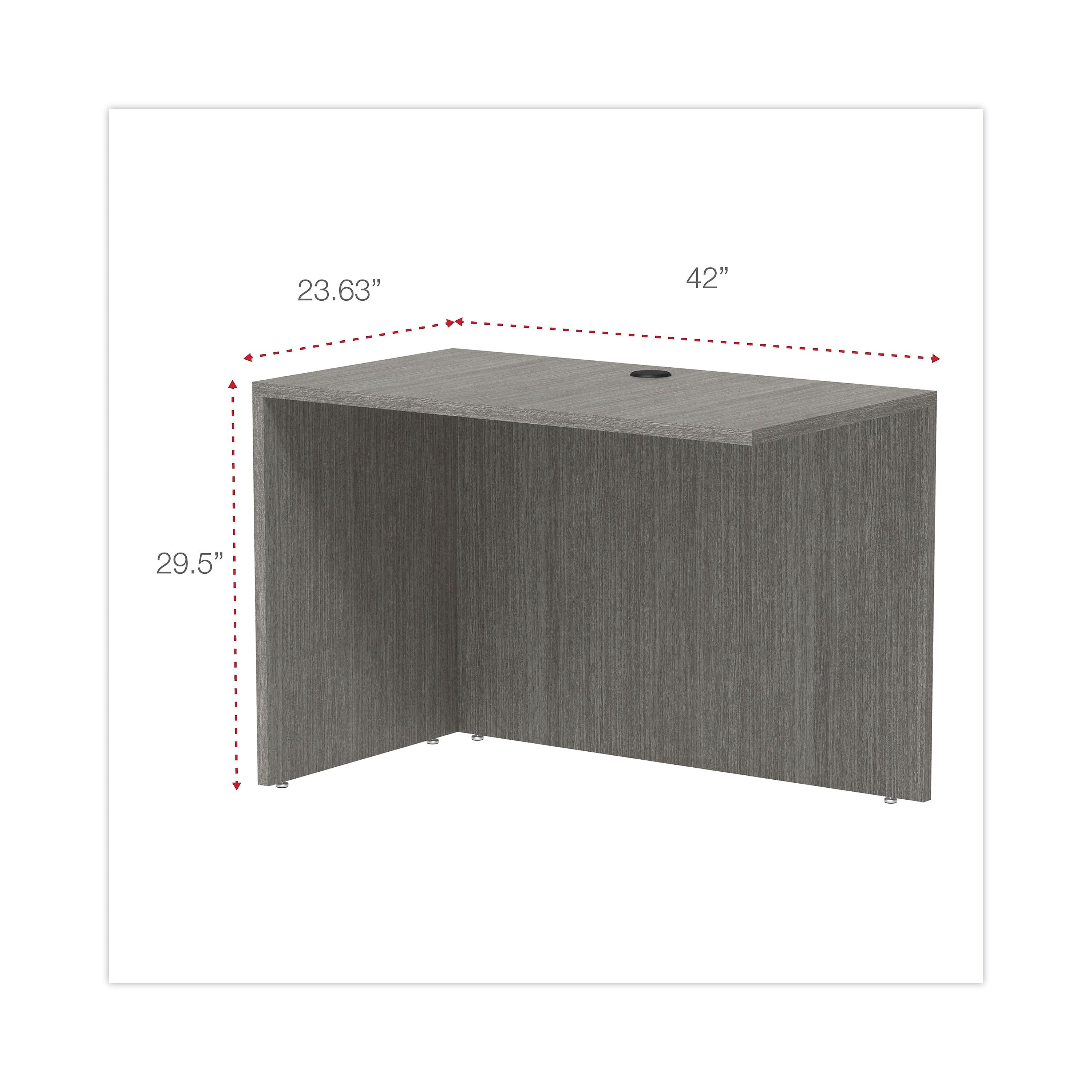 Alera Alera Valencia Series Reversible Return/Bridge Shell, 42w x 23.63d x 29.5h, Gray
