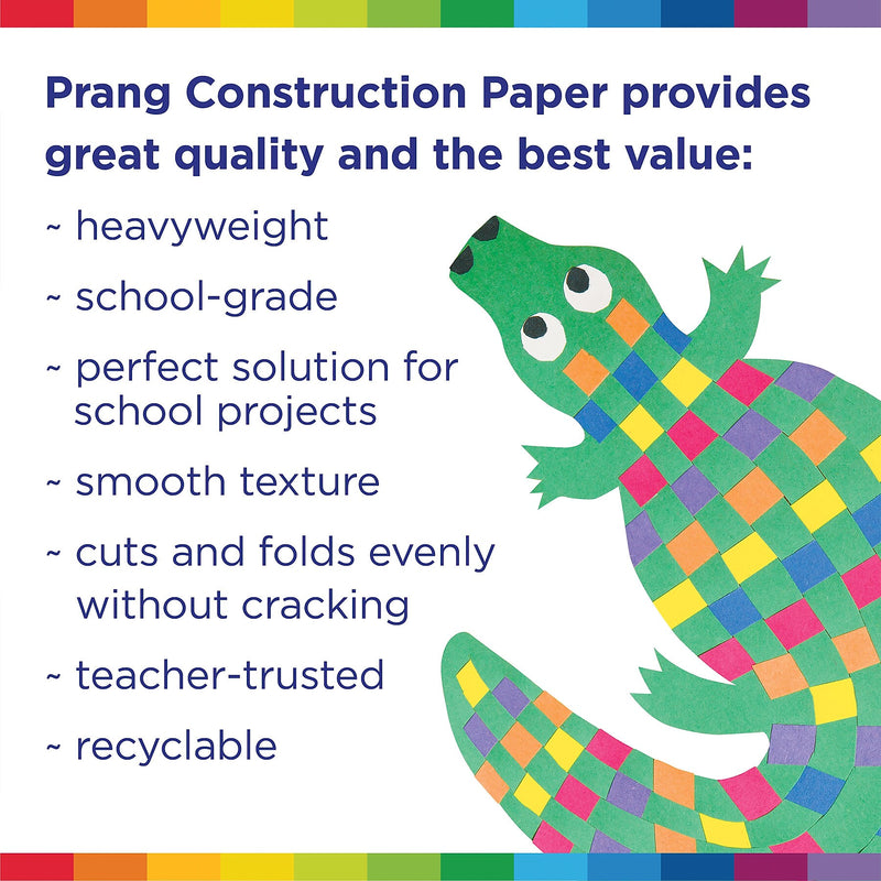 Prang 12" x 18" Construction Paper, Gray, 50 Sheets/Pack, 5 Packs/Bundle (PAC8807-5)