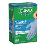 Powder-Free Nitrile Exam Gloves, One Size Fits Most, 3.5 mil Thick, 7.36" Long, Blue, 100/Box