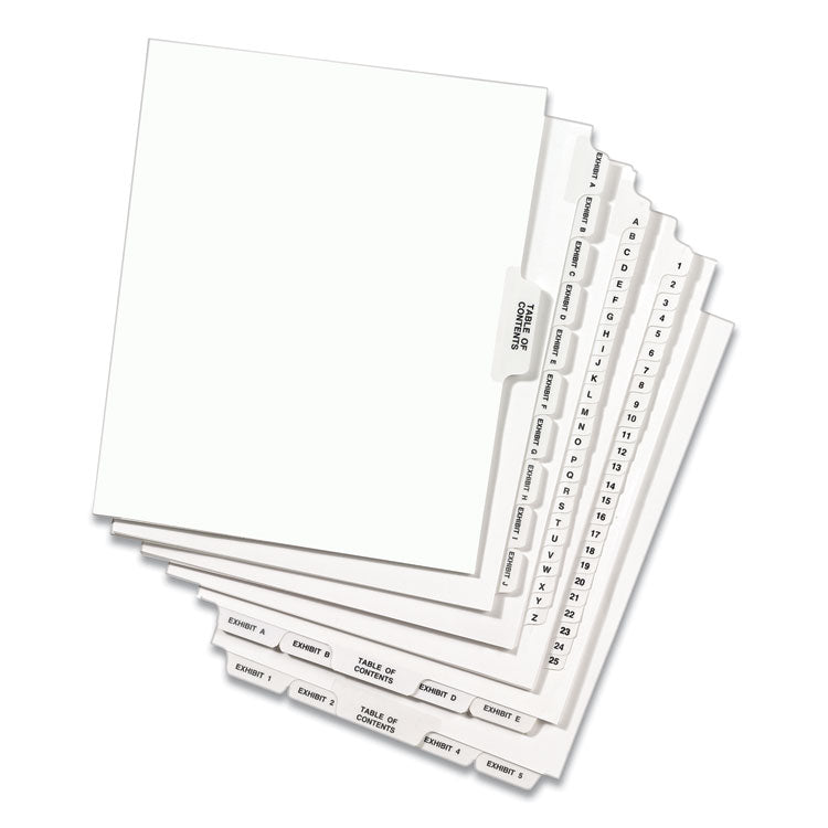 Preprinted Legal Exhibit Side Tab Index Dividers, Avery Style, 26-Tab, 76 To 100, 11 X 8.5, White, 1 Set