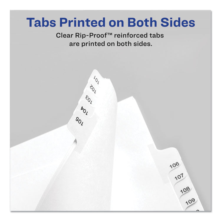 Preprinted Legal Exhibit Side Tab Index Dividers, Allstate Style, 25-Tab, 126 To 150, 11 X 8.5, White, 1 Set, (1706)