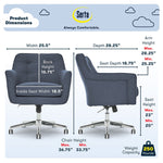 Serta Style Ashland Fabric Swivel Computer and Desk Chair, Blue (47140A)