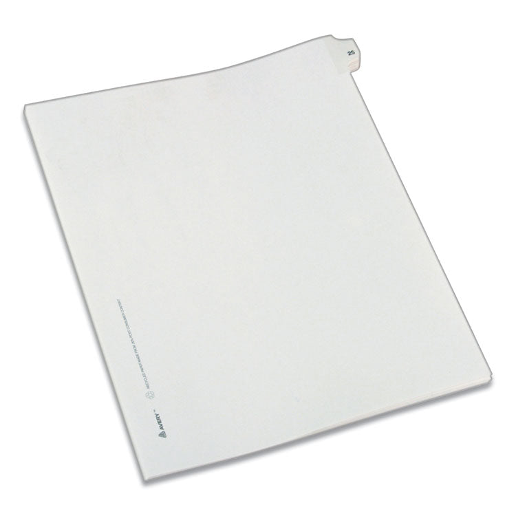 Preprinted Legal Exhibit Side Tab Index Dividers, Allstate Style, 10-Tab, 25, 11 X 8.5, White, 25/pack