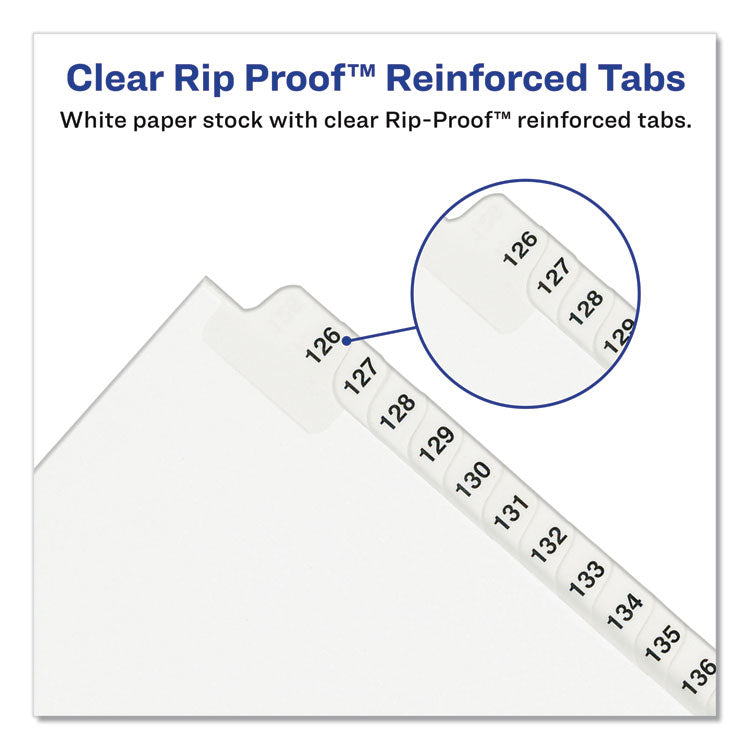 Preprinted Legal Exhibit Side Tab Index Dividers, Avery Style, 27-Tab, A To Z, 11 X 8.5, White, 1 Set