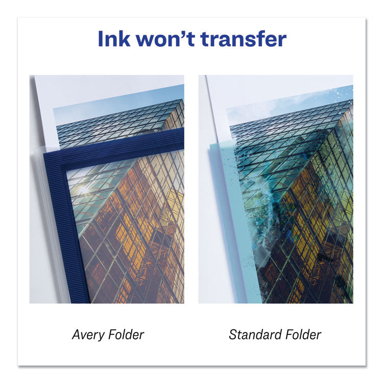 Flexi-View Six-Pocket Polypropylene Organizer, 150-Sheet Capacity, 11 X 8.5, Translucent/navy