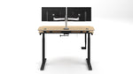 VersaDesk PowerLift Split-Level 48"W Electric Rectangular Adjustable Standing Desk, Maple/Black (PL2SD4830-BM)