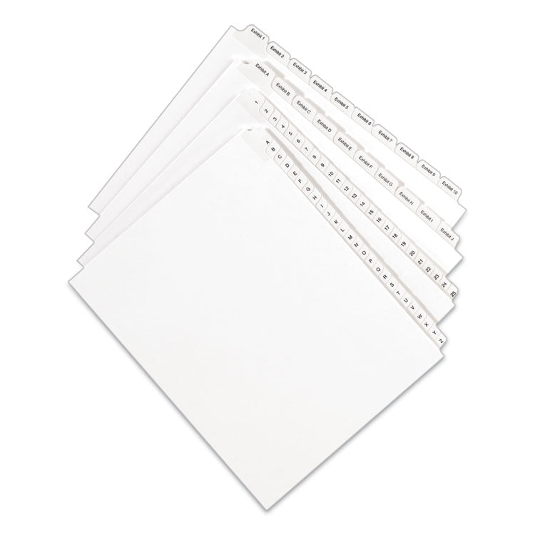 Preprinted Legal Exhibit Side Tab Index Dividers, Allstate Style, 25-Tab, Exhibit 1 To Exhibit 25, 11 X 8.5, White, 1 Set
