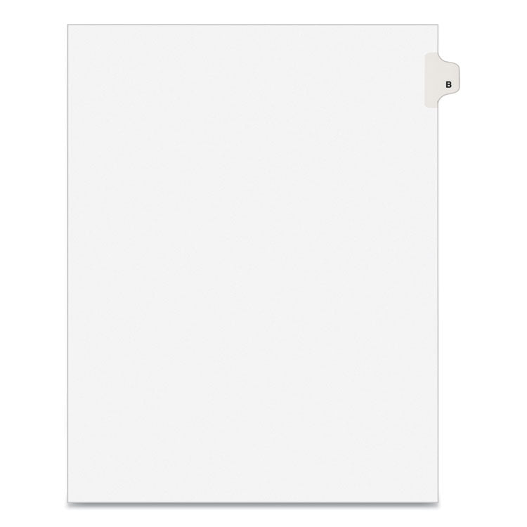 Preprinted Legal Exhibit Side Tab Index Dividers, Avery Style, 26-Tab, B, 11 X 8.5, White, 25/pack, (1402)