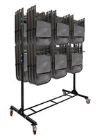 AdirOffice Two Tier Steel Chair Cart, 84 Chair Capacity, Black (690-03)