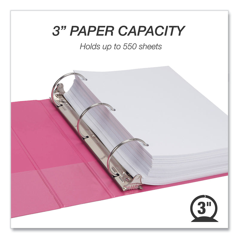 Samsill Earth's Choice 3" 3-Ring View Binders, Pink, 2/Pack (SAMU86876)