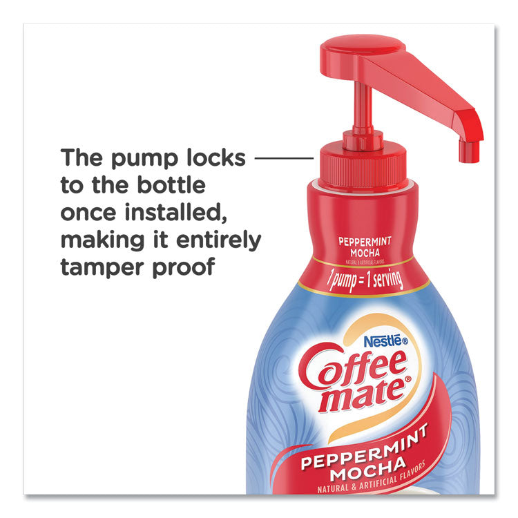 Liquid Creamer Pump Bottle, Peppermint Mocha, 1.5 L Pump Bottle, 2/Carton