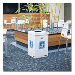 Waste and Recycling Bins, 42 gal, Corrugated Paper, White, 10/Carton