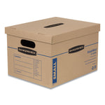SmoothMove Classic Moving/Storage Boxes, Half Slotted Container (HSC), Small, 12" x 15" x 10", Brown/Blue, 10/Carton
