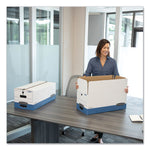 Liberty Heavy-Duty Strength Storage Boxes, Legal Files, 15.25" X 24.13" X 10.75", White/blue, 4/carton