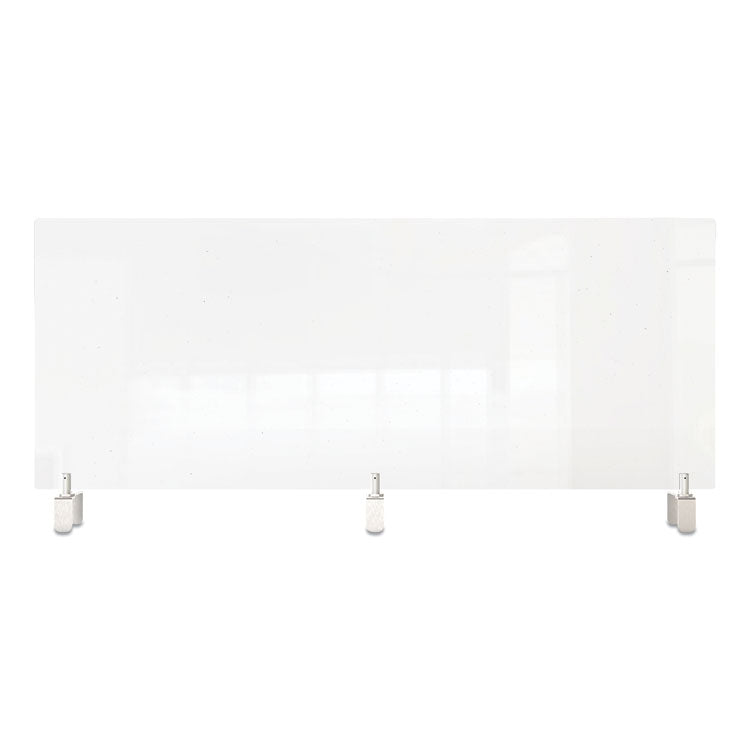 Clear Partition Extender With Attached Clamp, 48 X 3.88 X 30, Thermoplastic Sheeting