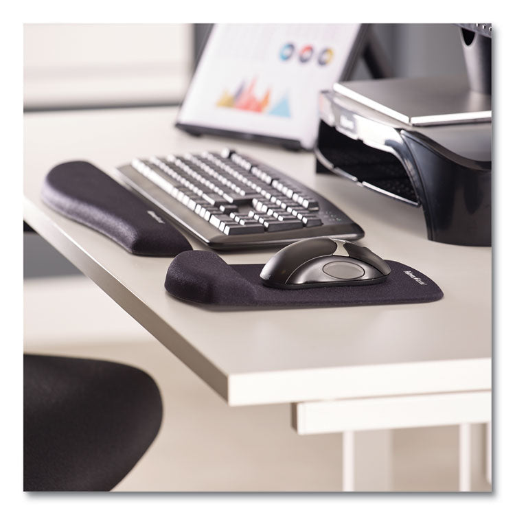 PlushTouch Mouse Pad with Wrist Rest, 7.25 x 9.38, Graphite