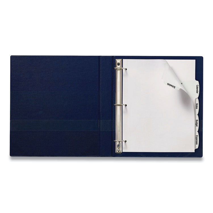 Big Tab Printable Large White Label Tab Dividers, 5-Tab, 11 X 8.5, White, 4 Sets